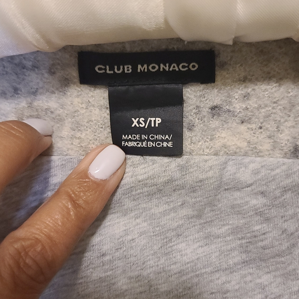 Club Monaco Wool Blend Tweed Open- Front Vest Gray Specked Size XS - Picture 6 of 13